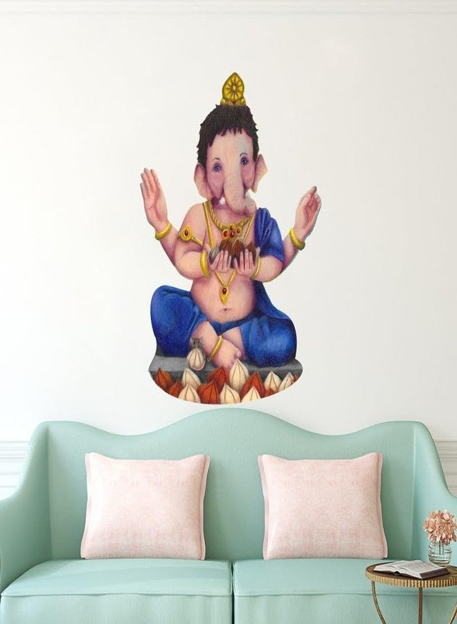 Sticker Studio ملصق جداري من الفينيل PVC بتصميم غانيشجي مع موداك من ستيكر ستوديو - مثالي لغرفة المعيشة، غرفة النوم، الردهة، غرفة الأطفال، غرفة اللعب (المقاس - 58 سم × 43 سم) - Image 3